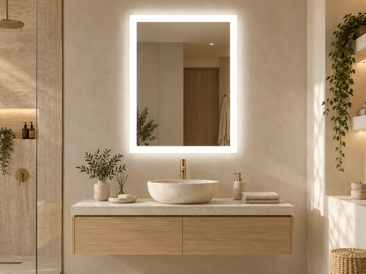 LED mirror 2030 — Wide illuminated border