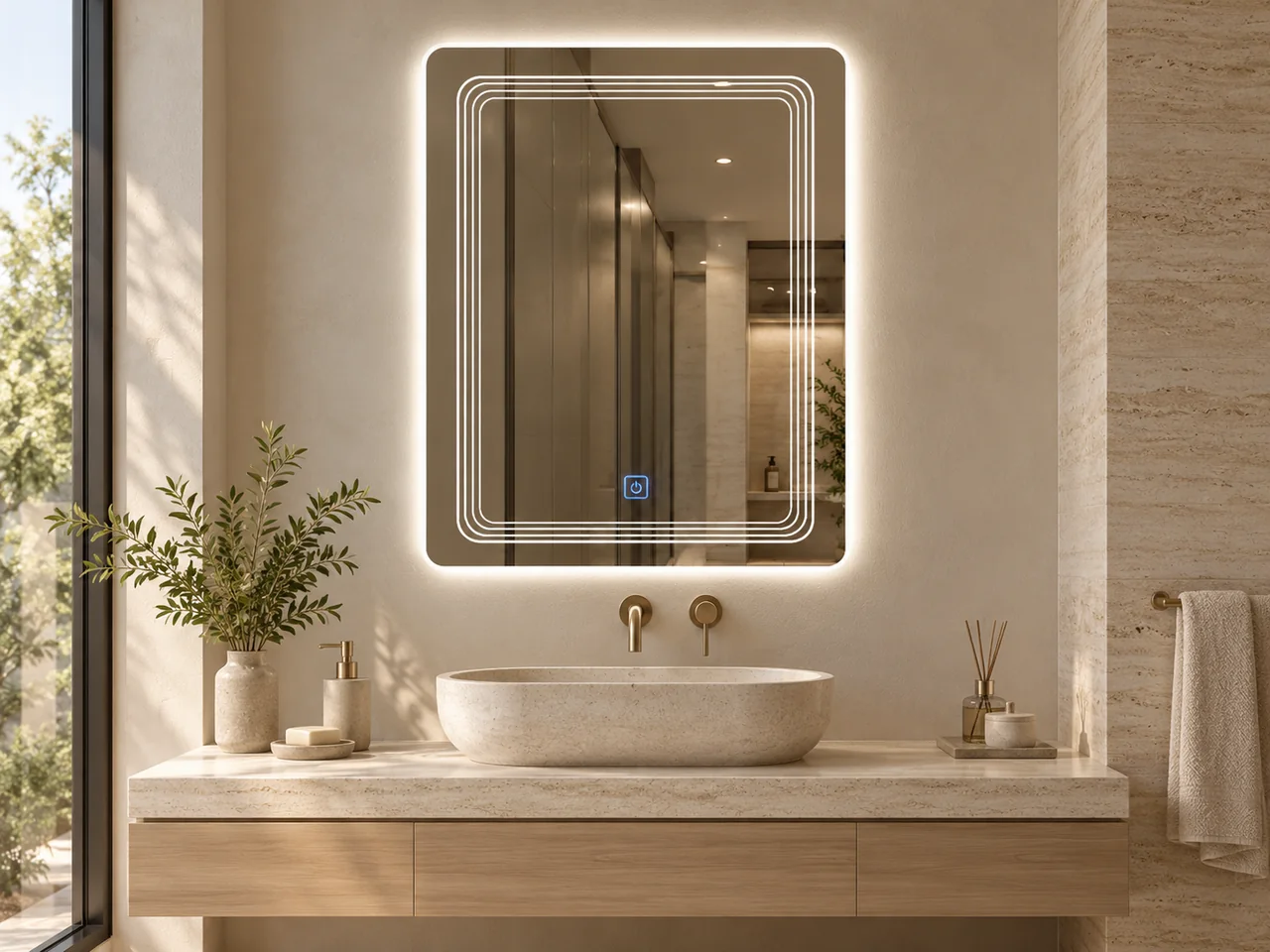 LED mirror 2132 — Nested rounded outlines