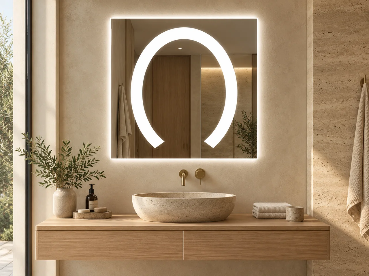 LED mirror 2135 — Open oval light motif