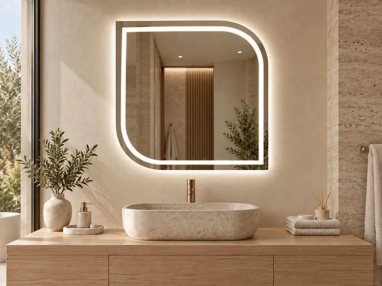 LED mirror 2158 — Asymmetric rounded outline
