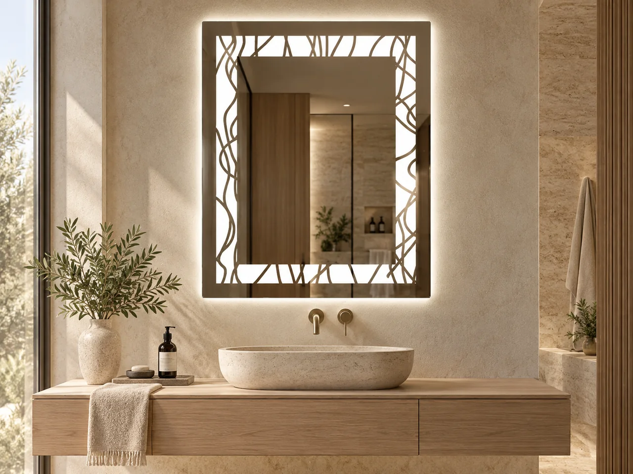 LED mirror 2163 — Branch-pattern border