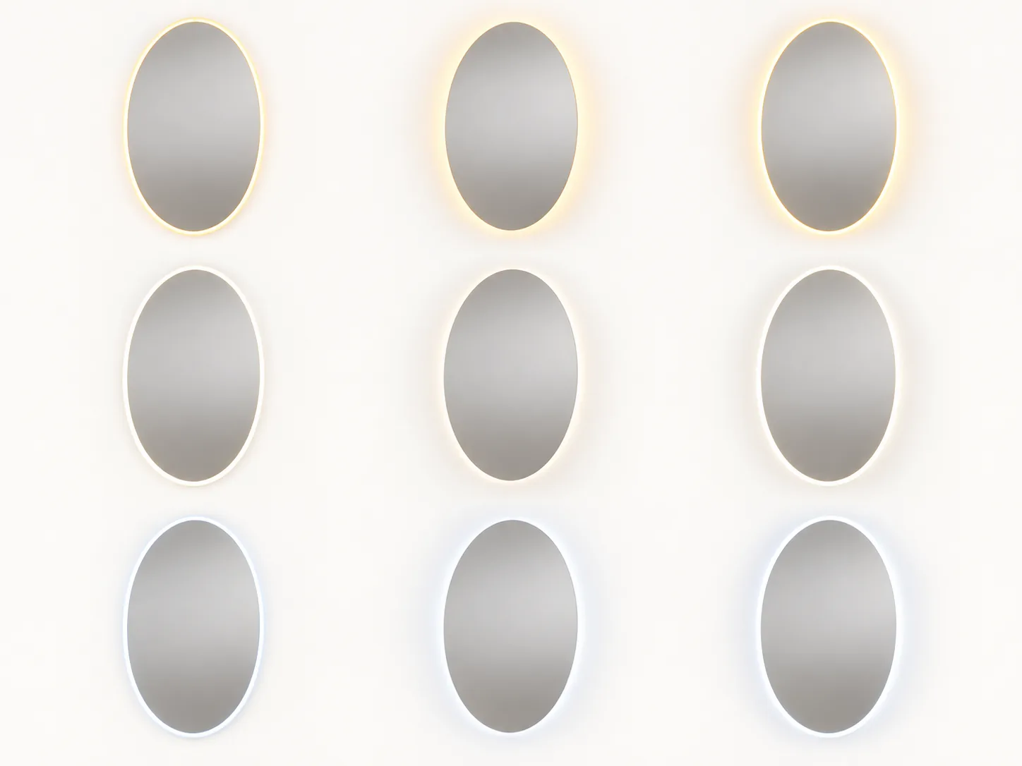 Halo Oval · Éclairage frontal et arrière · Blanc neutre